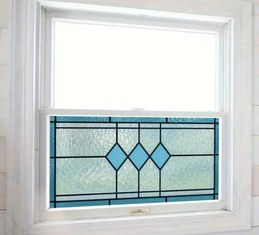 Window privacy film in blue