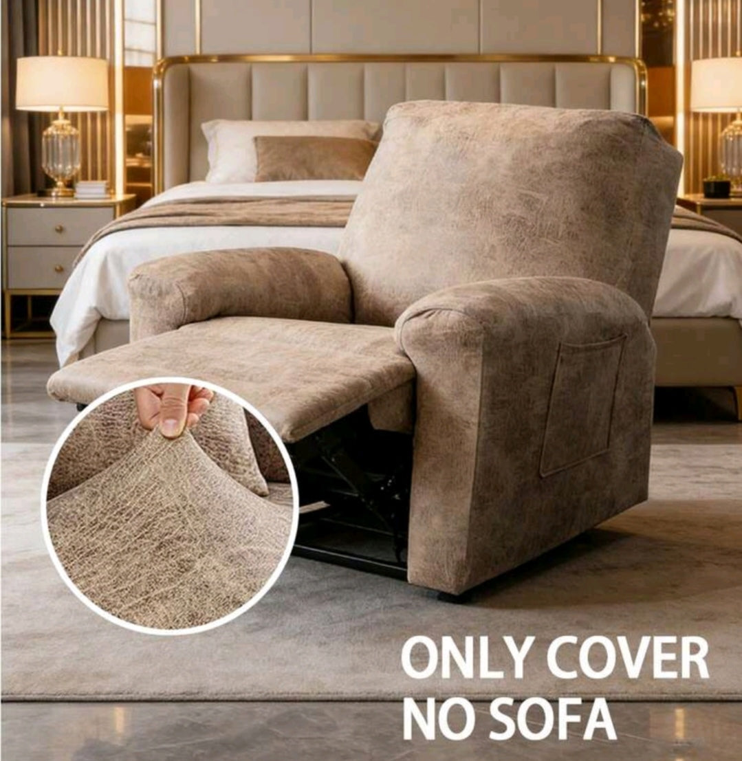 Water-Repellent Stretch Recliner Sofa Cover – Leather-Look Protective Slipcover for 1 Seater