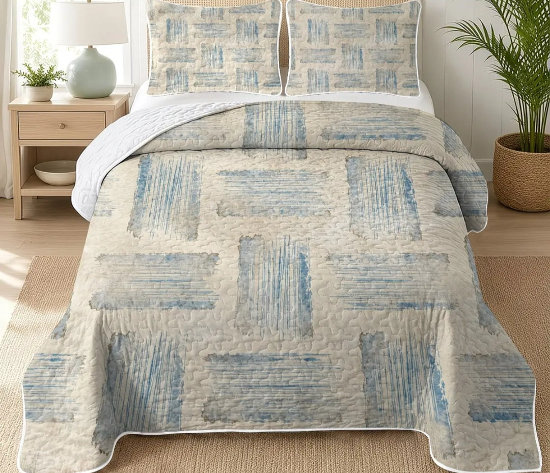 Single Bed Cover Set 150 x 200 cm | Embossed Bed Cover with 1 Pillowcase | Various Designs