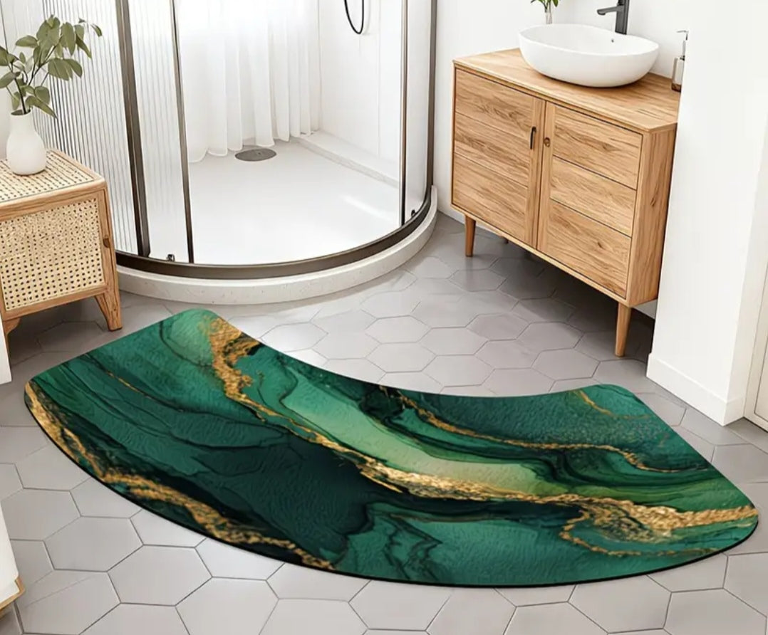 Arch-Shaped Non-Slip Bathroom Mat – Soft, Absorbent & Machine Washable