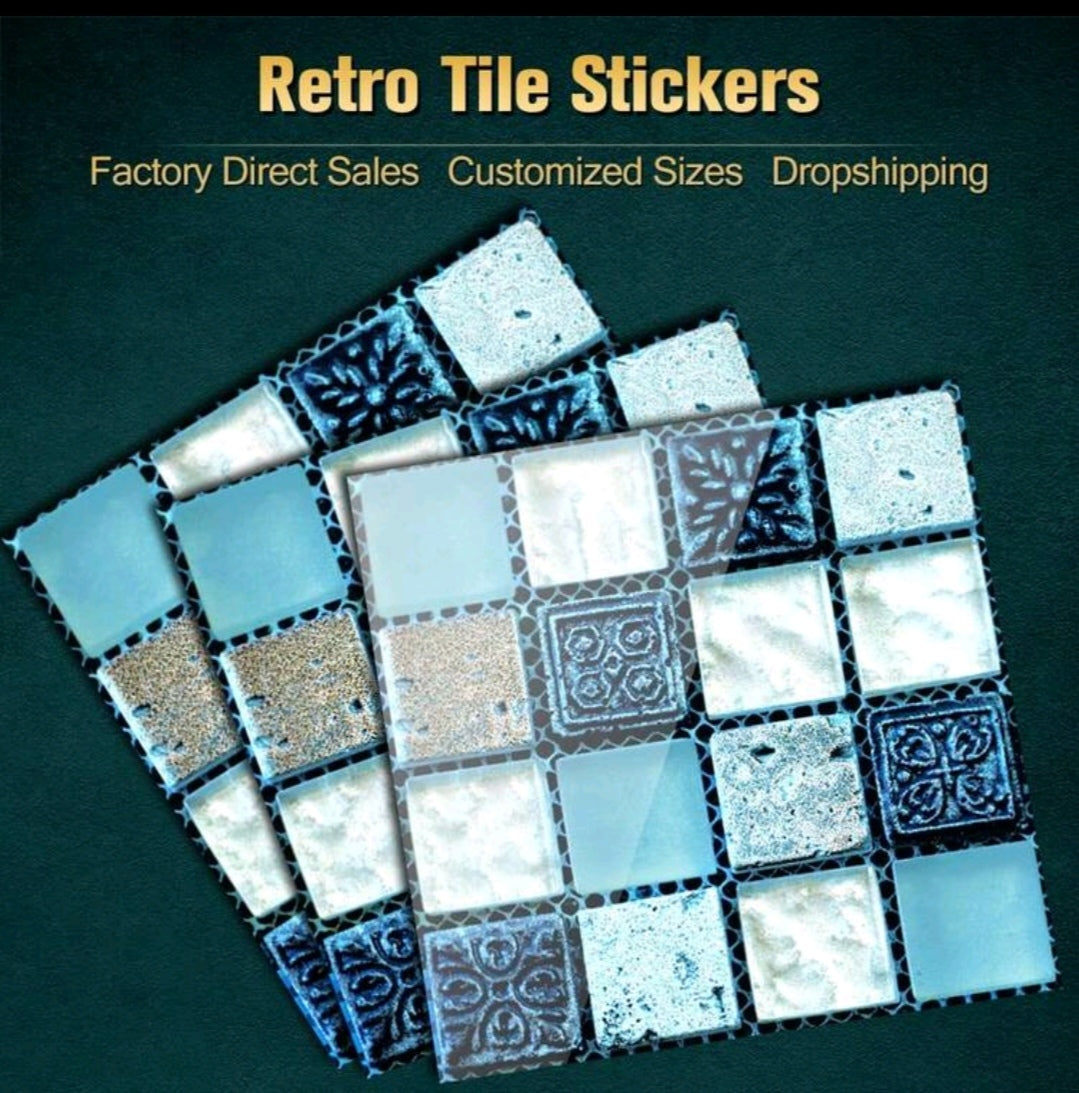Retro Peel and Stick Tile Stickers – Waterproof Self Adhesive Mosaic Decals for Kitchen Backsplash & Bathroom Walls
