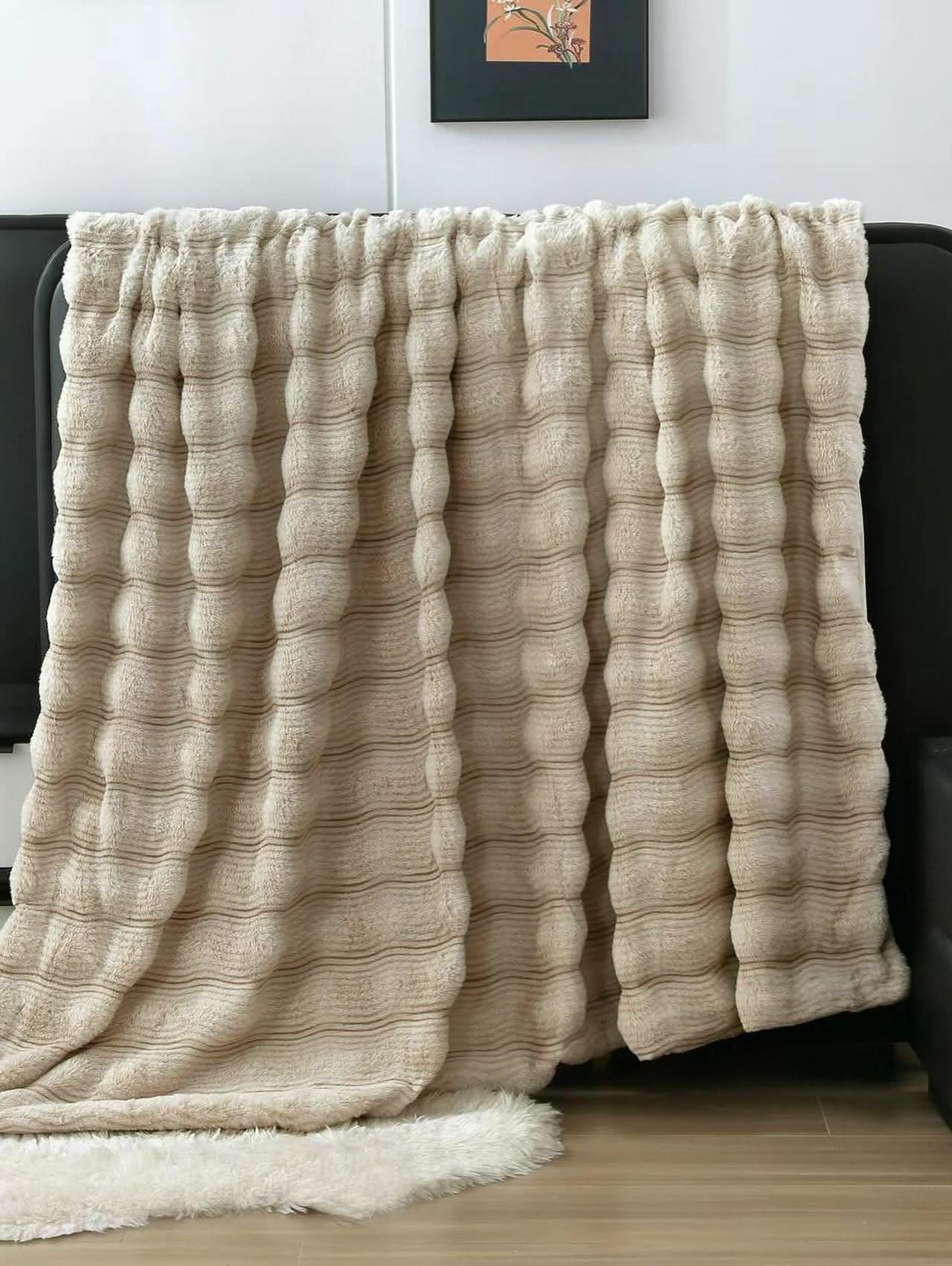 Cashmere Rabbit Fur Fleece Blanket – Queen Size (200 x 230 cm)