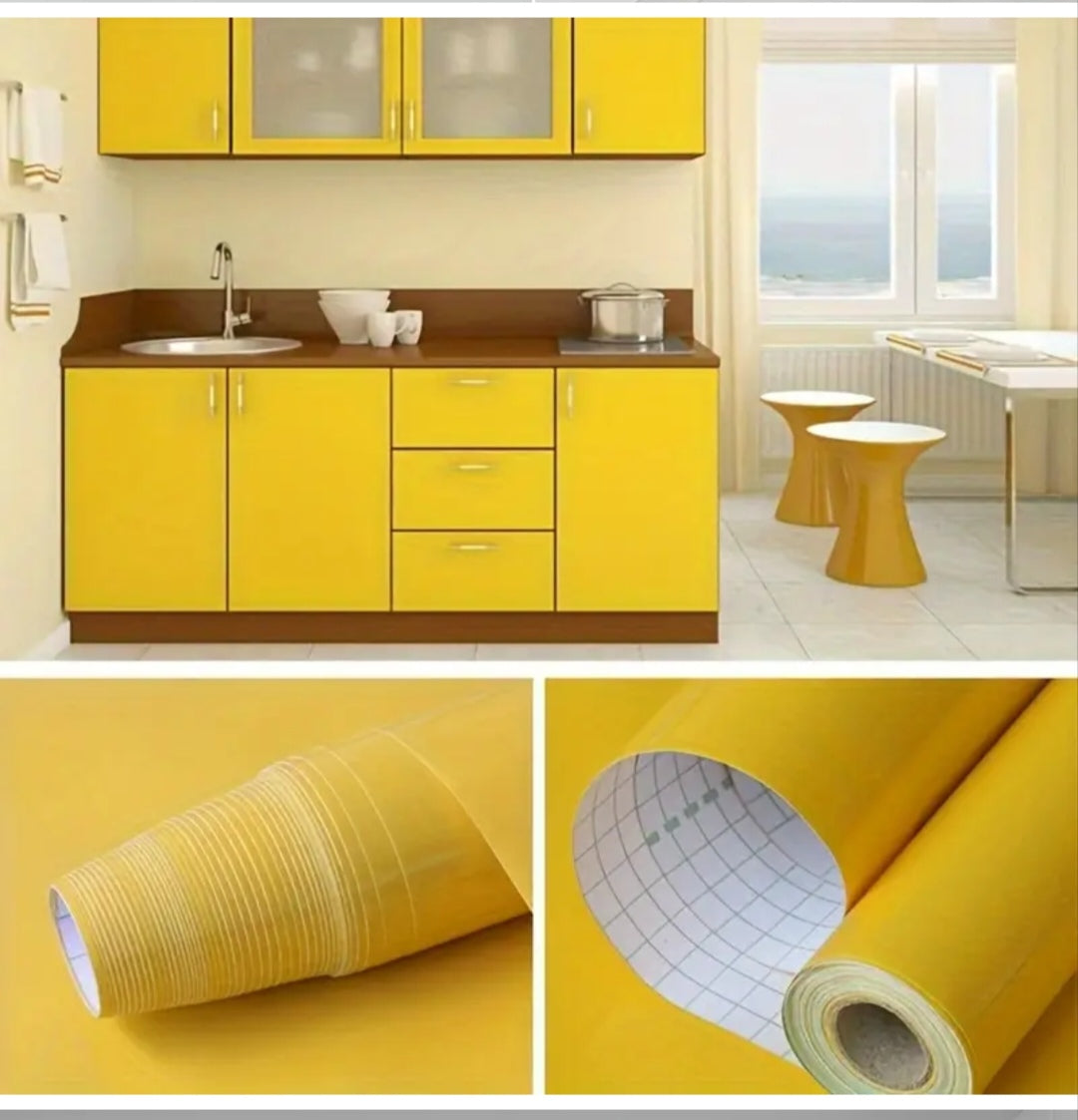 Premium Kitchen Cabinet Vinyl Wrap – Self-Adhesive Waterproof Furniture Film