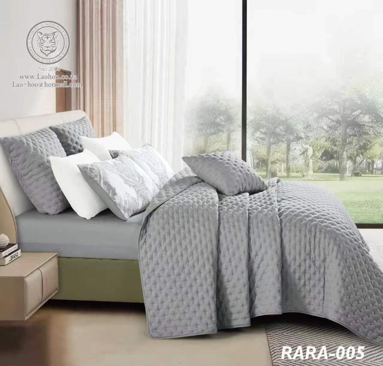 Luxury Debossed Microfibre Bedspread Set – 6 Piece Super King Bedding Set with Pillowcases & Scatter Cushion