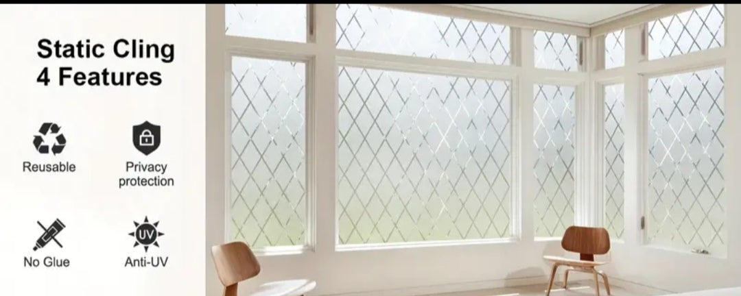 Static Cling Privacy Window Film – Decorative Frosted Glass Window Film