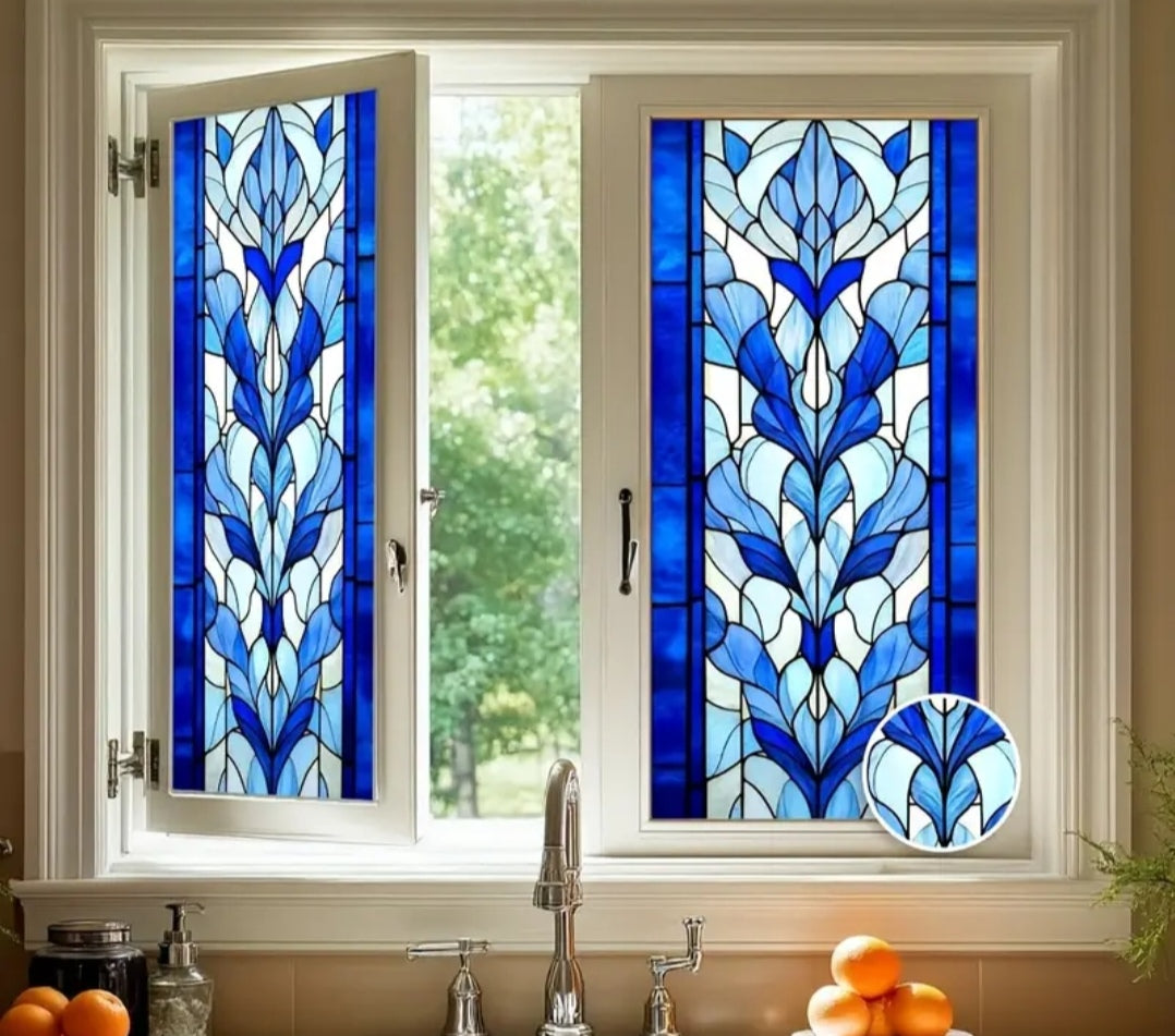 Window privacy film in blue