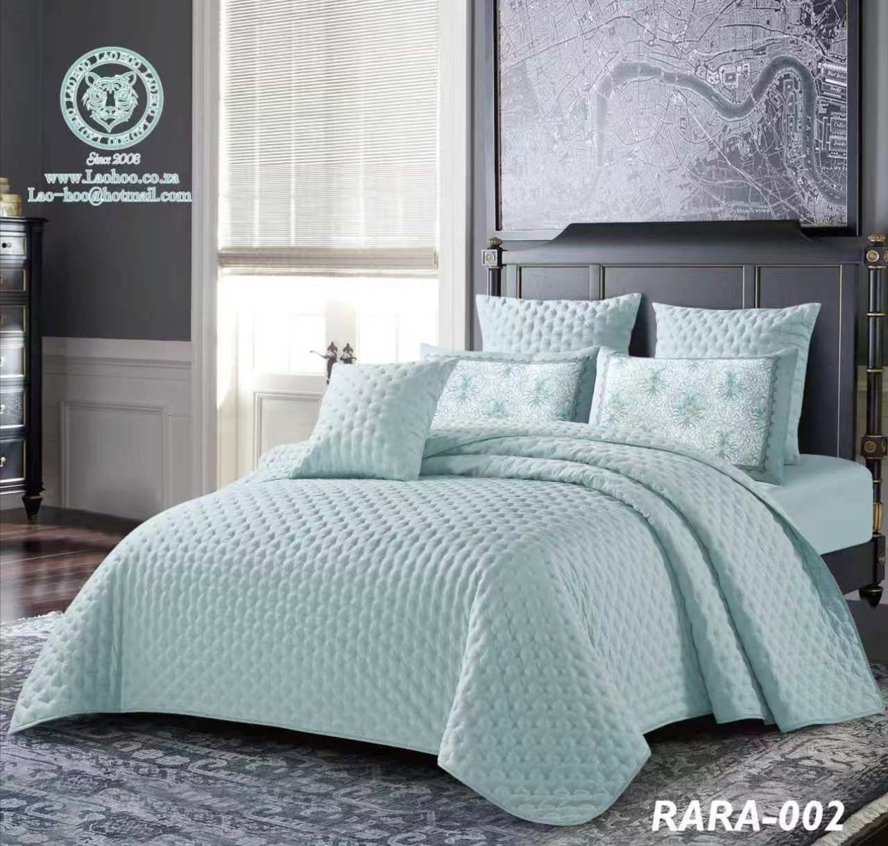 Luxury Debossed Microfibre Bedspread Set – 6 Piece Super King Bedding Set with Pillowcases & Scatter Cushion