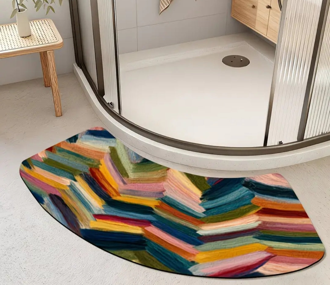 Arch-Shaped Non-Slip Bathroom Mat – Soft, Absorbent & Machine Washable