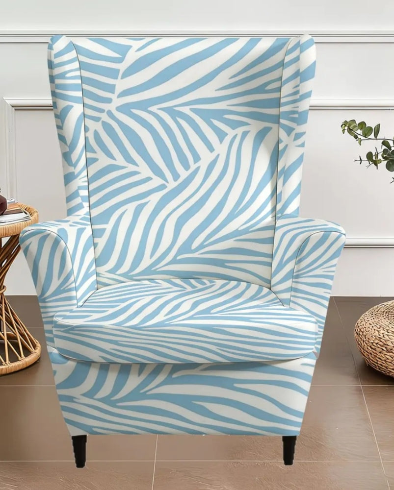 Stretch Wingback Chair Cover  Universal Fit Slipcover, Machine Washable
