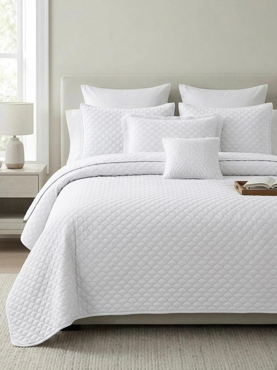 Premium Embossed Oxford Bedspread Set – King Size | 16 Elegant Colours