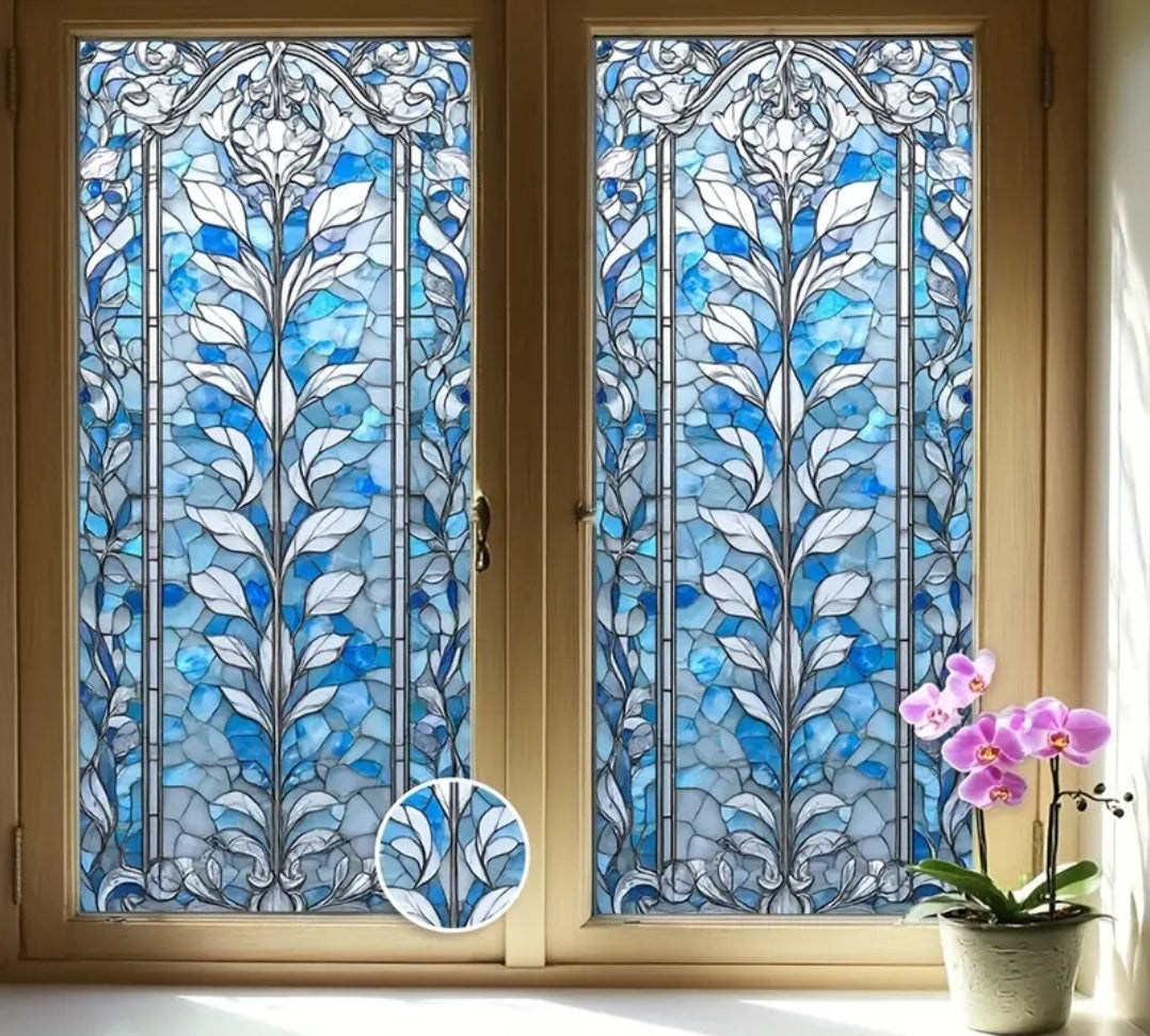Window privacy film in blue