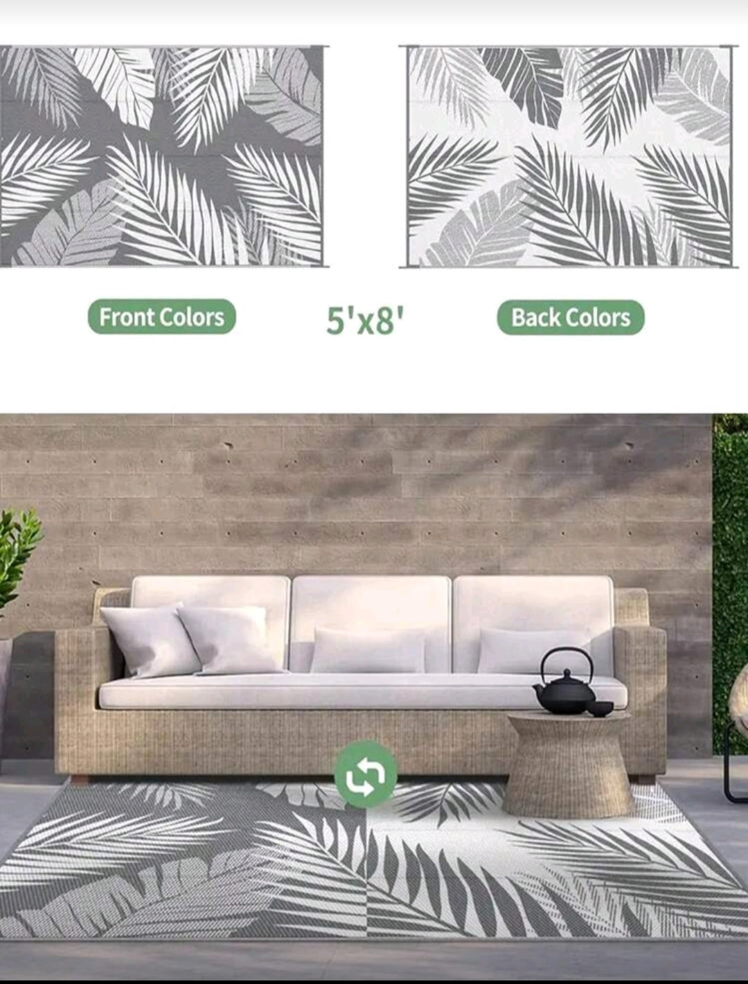 Reversible outdoor rug