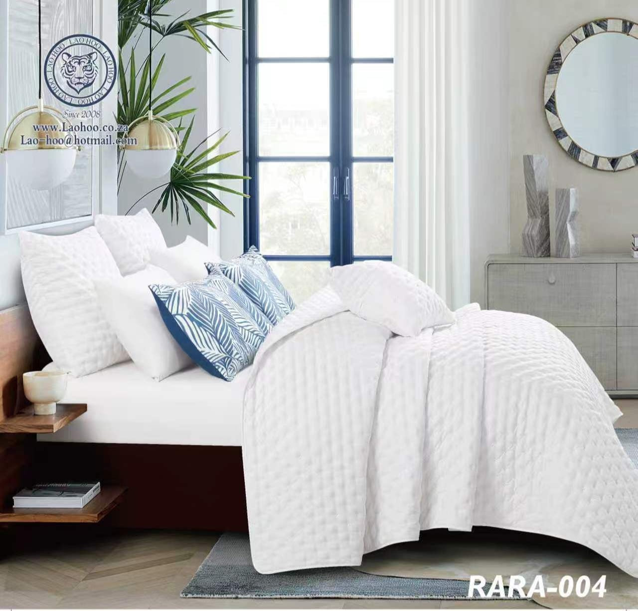 Luxury Debossed Microfibre Bedspread Set – 6 Piece Super King Bedding Set with Pillowcases & Scatter Cushion