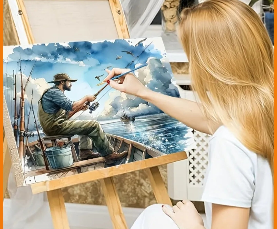 Fishing Scene Paint by Numbers Kit – 40 x 50 cm Canvas