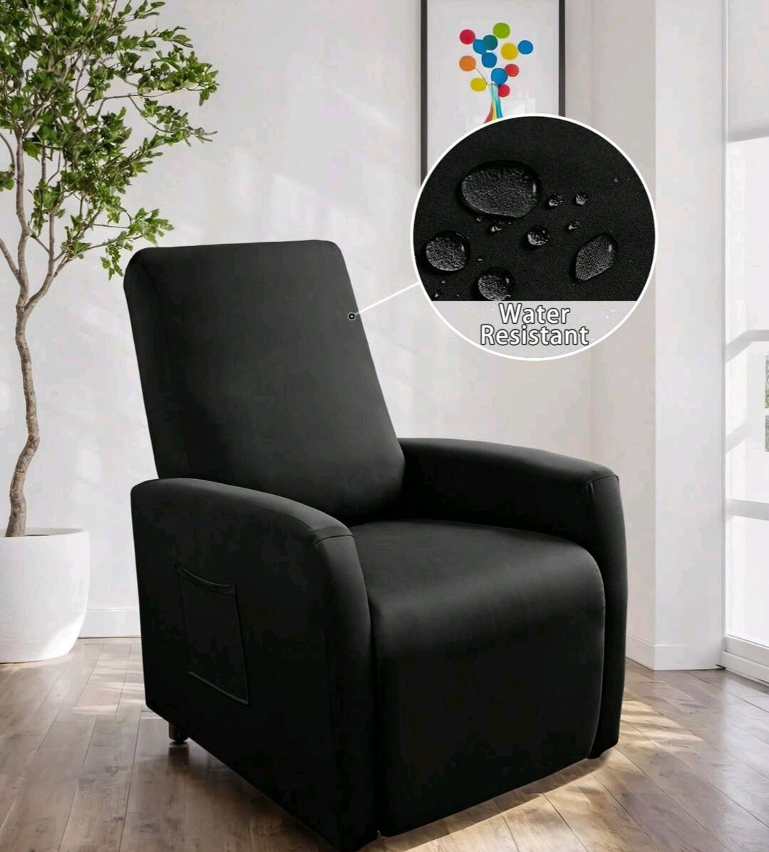 High back recliner slipcover