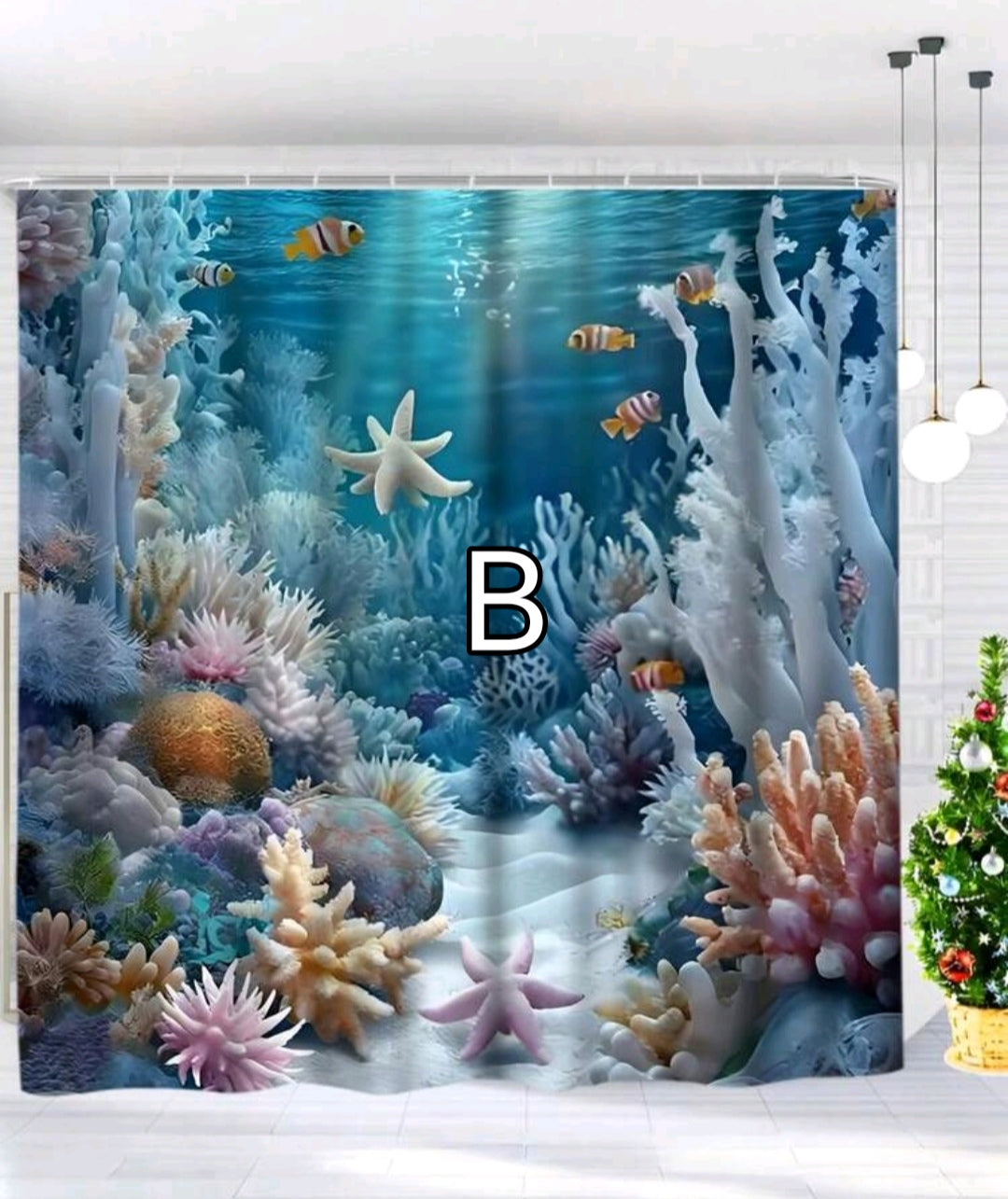 Coastal Breeze Shower Curtains 180×180cm – Beach-Themed Bathroom Style