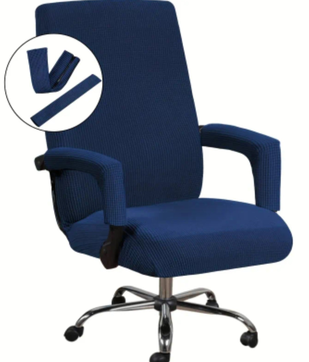 3-Piece Stretch Office Chair Cover Set – Non-Slip Jacquard Cover for Medium & High Back Computer Chairs