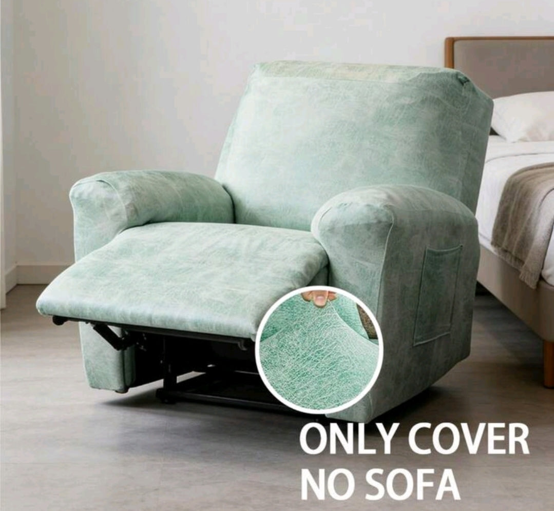 Water-Repellent Stretch Recliner Sofa Cover – Leather-Look Protective Slipcover for 1 Seater