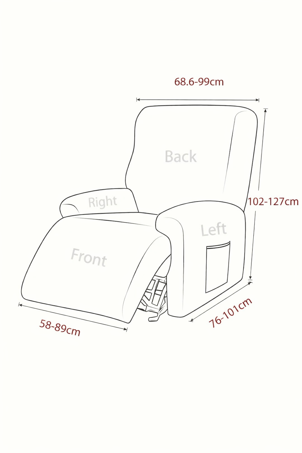 4-Piece Stretch Recliner Sofa Cover – Jacquard Plush Velvet Slipcover for Lazy Boy / Chivas Recliners (Split-Section Design)