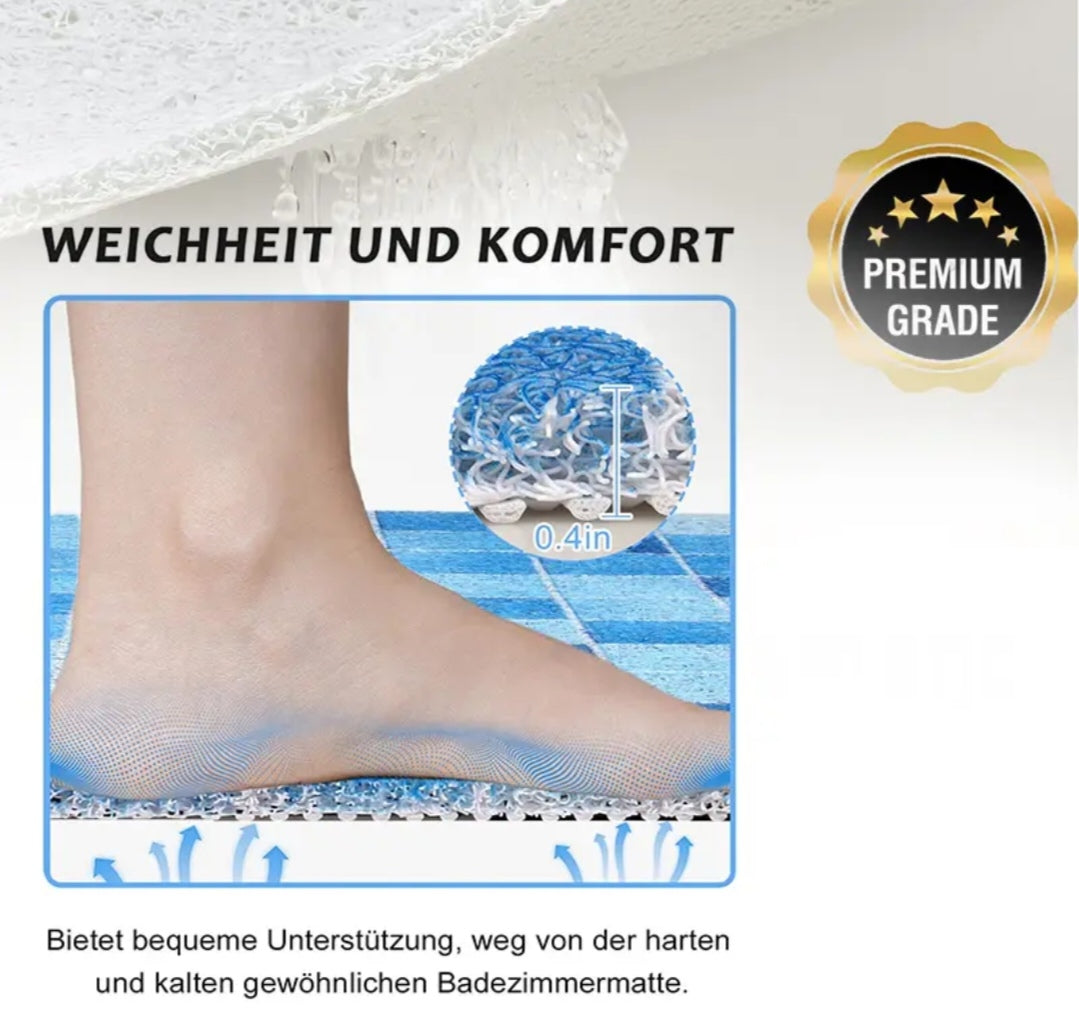Natural Pebble Shower Bath Mat – Non-Slip Quick-Dry PVC Bathroom Floor Mat