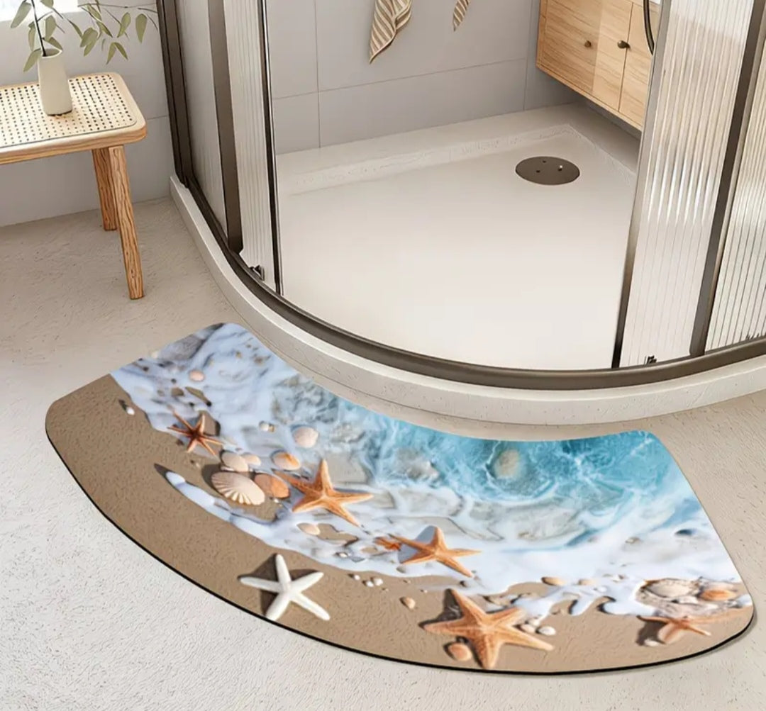 Arch-Shaped Non-Slip Bathroom Mat – Soft, Absorbent & Machine Washable