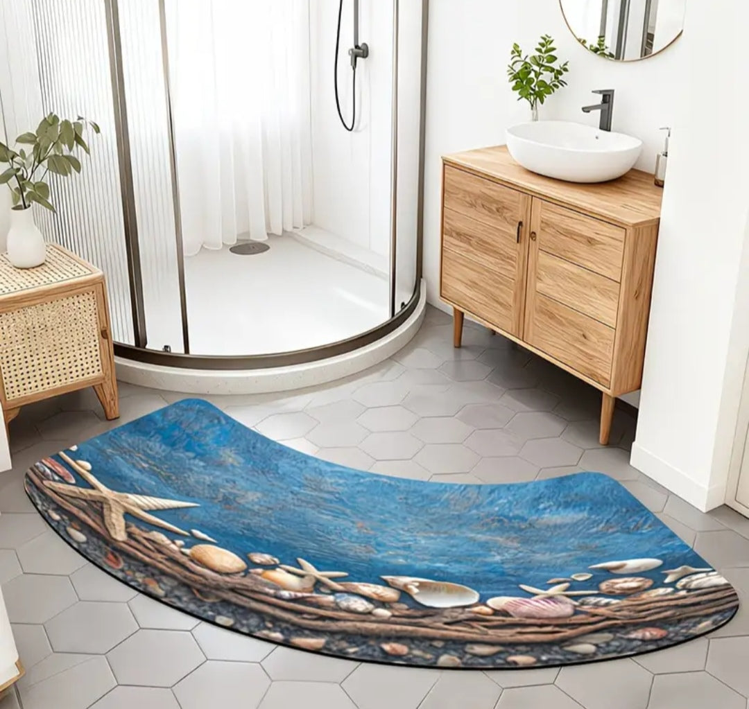 Arch-Shaped Non-Slip Bathroom Mat – Soft, Absorbent & Machine Washable