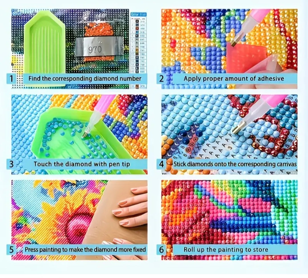 King Protea Windmill Diamond Painting Kit – 5D DIY Mosaic Wall Art
