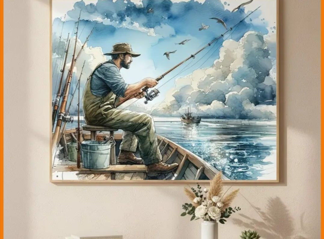 Fishing Scene Paint by Numbers Kit – 40 x 50 cm Canvas