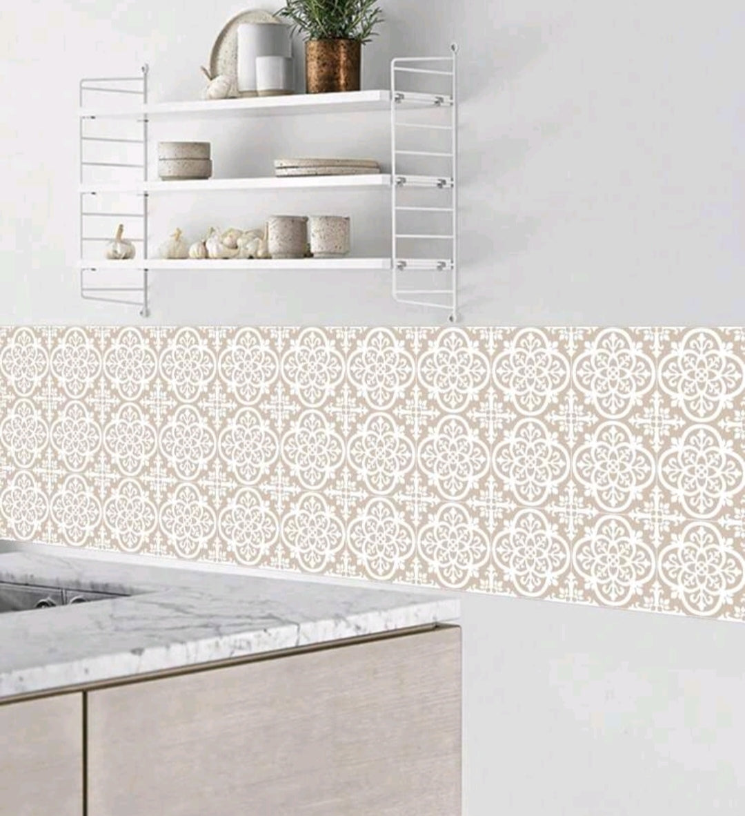 Vintage Moroccan Medallion Backsplash Tile – SQE Self-Adhesive Panel