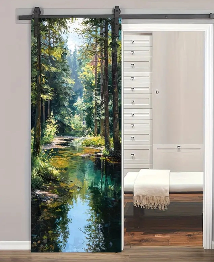 Botanical Door Wrap Collection – Nature-Inspired 3D Wall Murals (95 × 215 cm) | Peel & Stick Waterproof Door Stickers for Home Décor