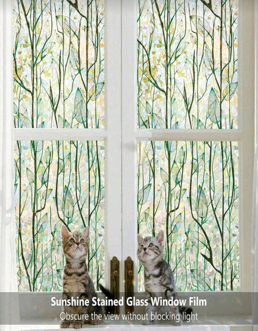 Privacy Window Film – Decorative Frosted Glass Cover (No Curtains Needed)