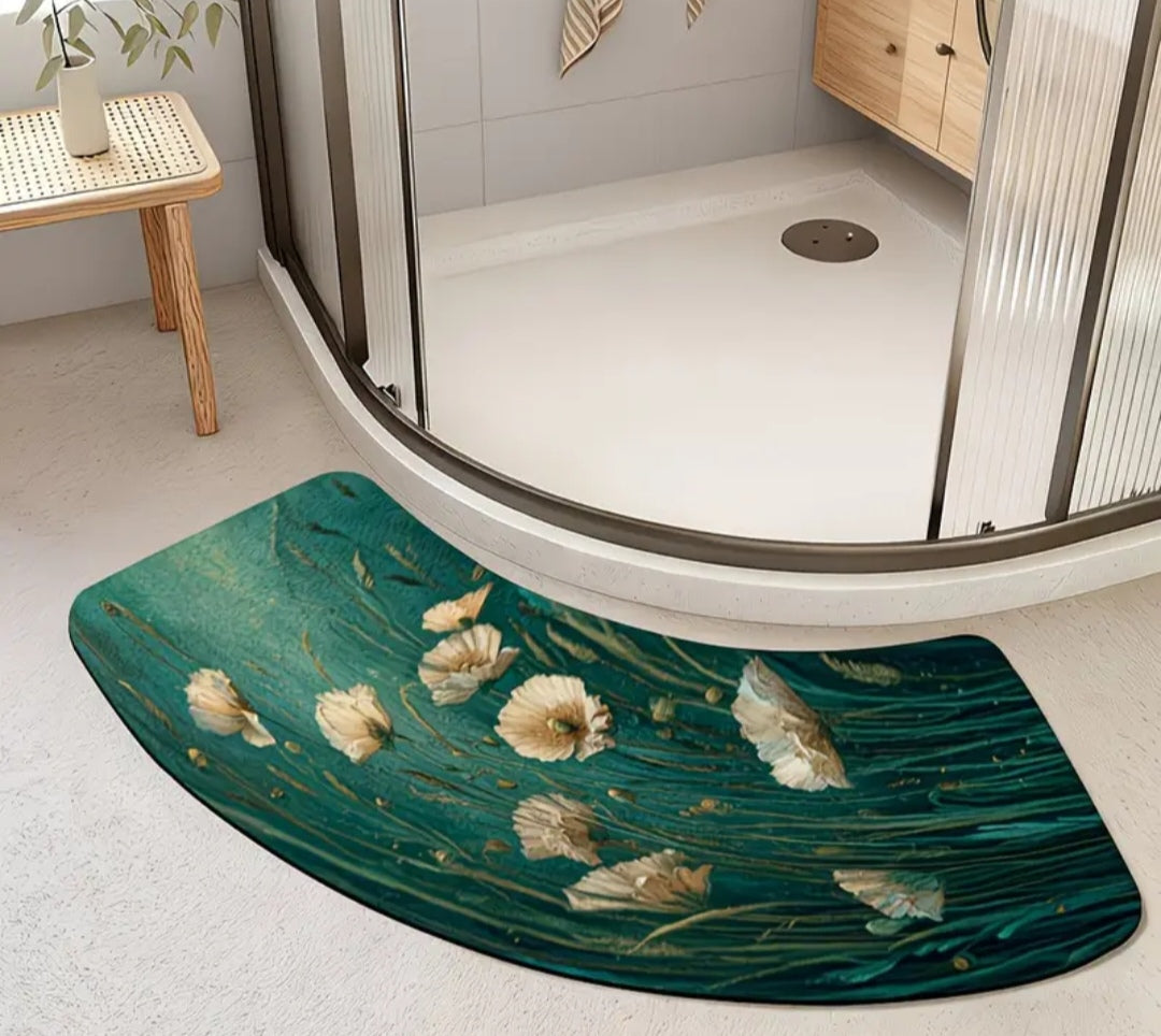 Arch-Shaped Non-Slip Bathroom Mat – Soft, Absorbent & Machine Washable