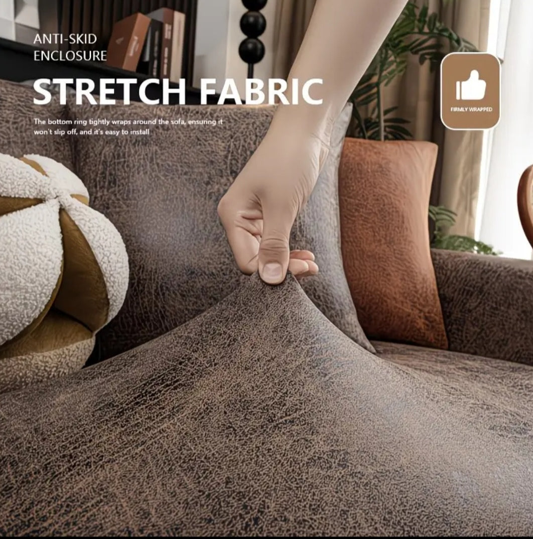 Single recliner chair slipcover washable leather look