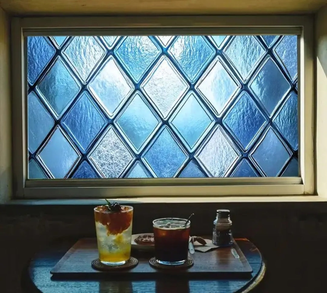 Window privacy film in blue