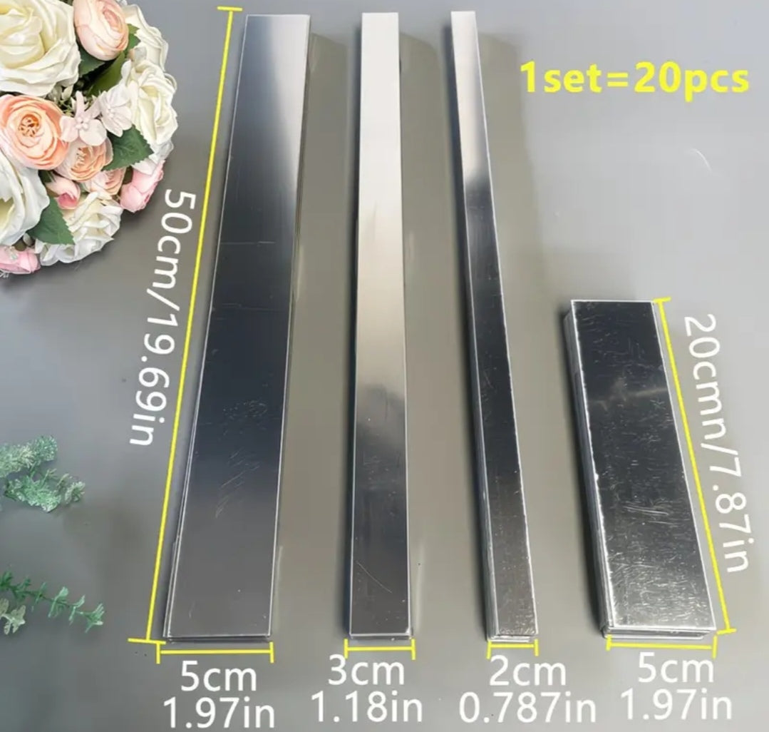 Space-Enhancing Mirror Wall Stickers – 3D Acrylic Reflective Strips (20PCS, Horizontal & Vertical Layout)