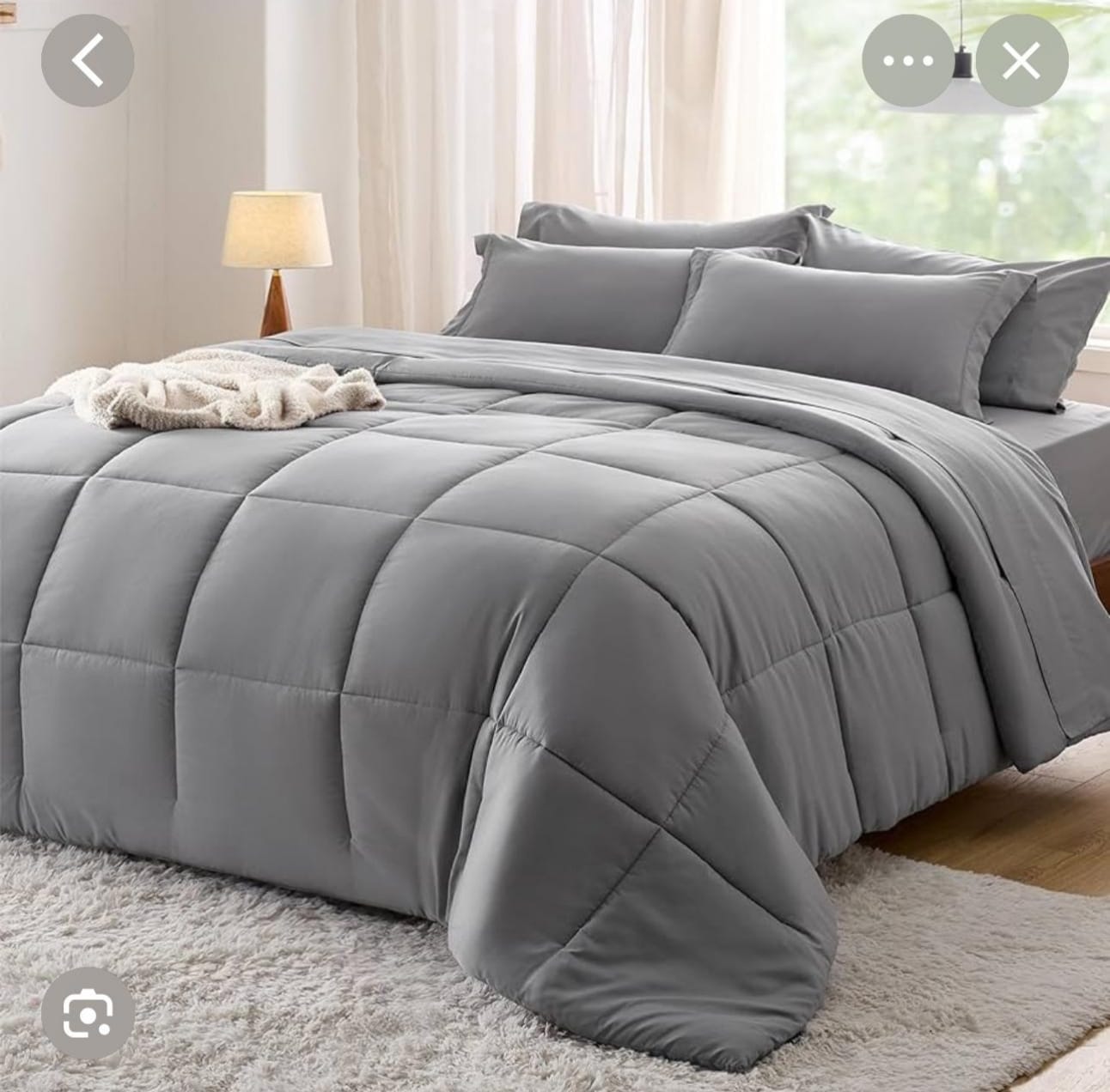 Guests House Collection – 5 Piece King Comforter Set (100% Cotton) – Grey | Hotel Quality Bedding