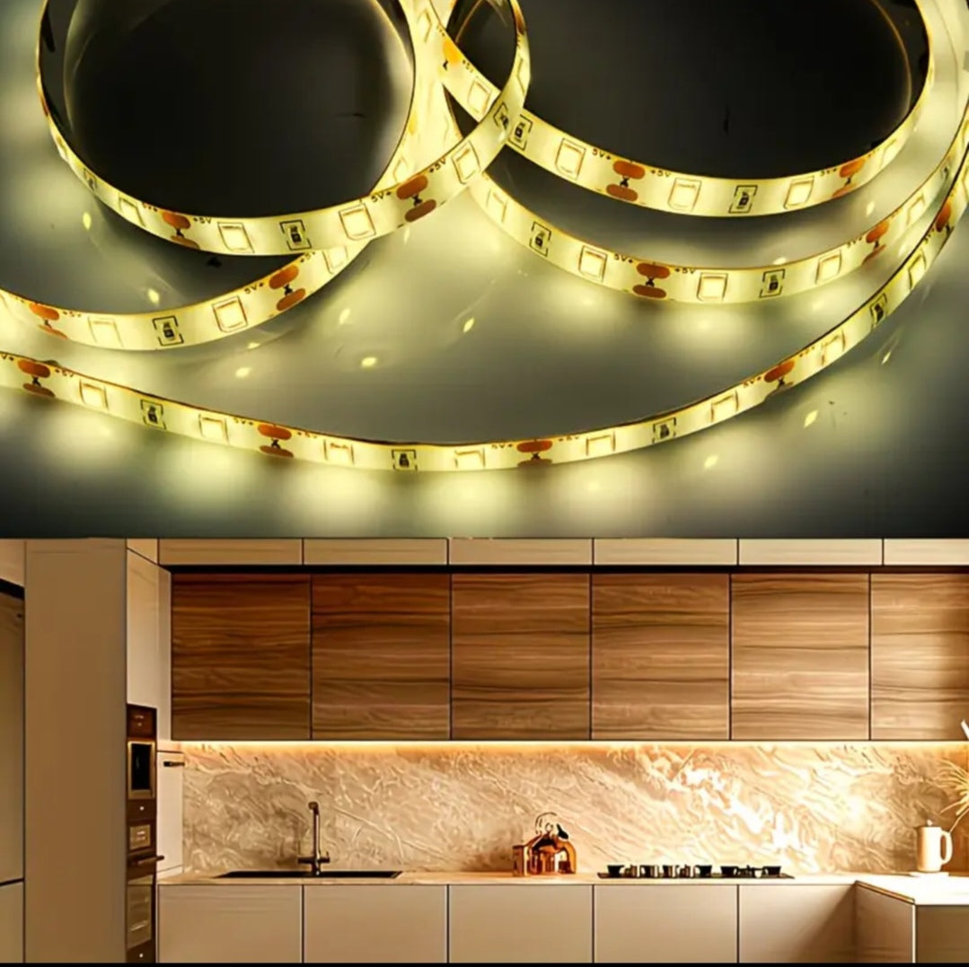 Motion Sensor LED Strip Lights USB – Under Cabinet Lighting for Kitchen, Wardrobe & Bedroom