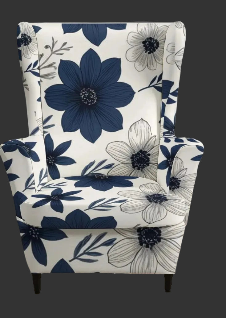 Stretch Wingback Chair Cover  Universal Fit Slipcover, Machine Washable