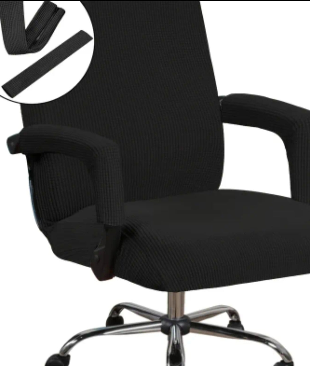 3-Piece Stretch Office Chair Cover Set – Non-Slip Jacquard Cover for Medium & High Back Computer Chairs