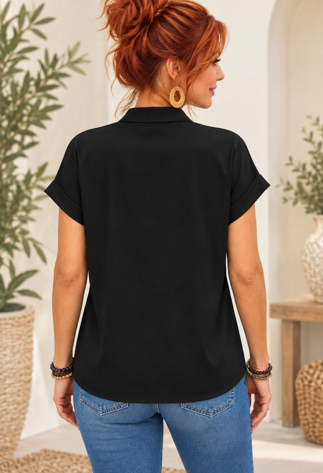 Classic 100% Cotton Button-Up Top – 7 Beautiful Colours