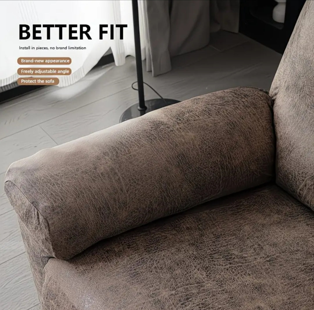 Single recliner chair slipcover washable leather look