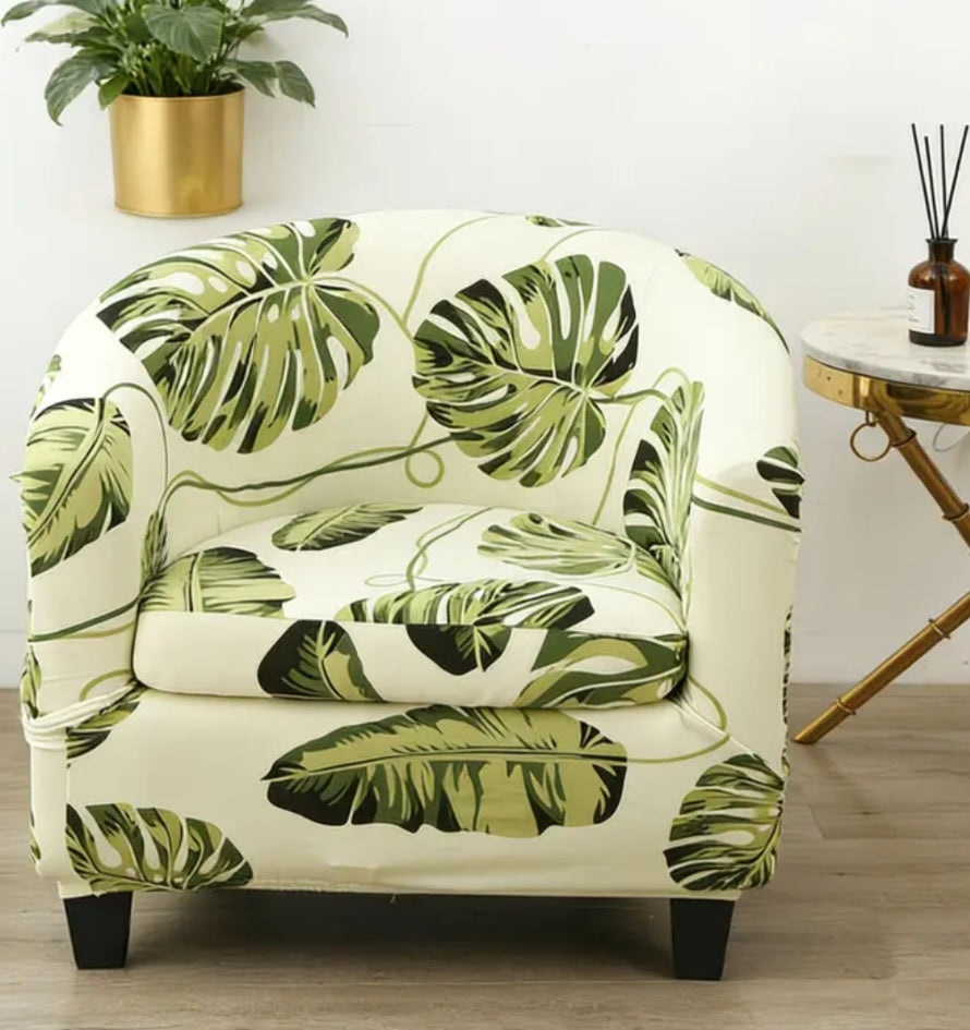 2-Piece Club Chair Printed Stretch Slipcover