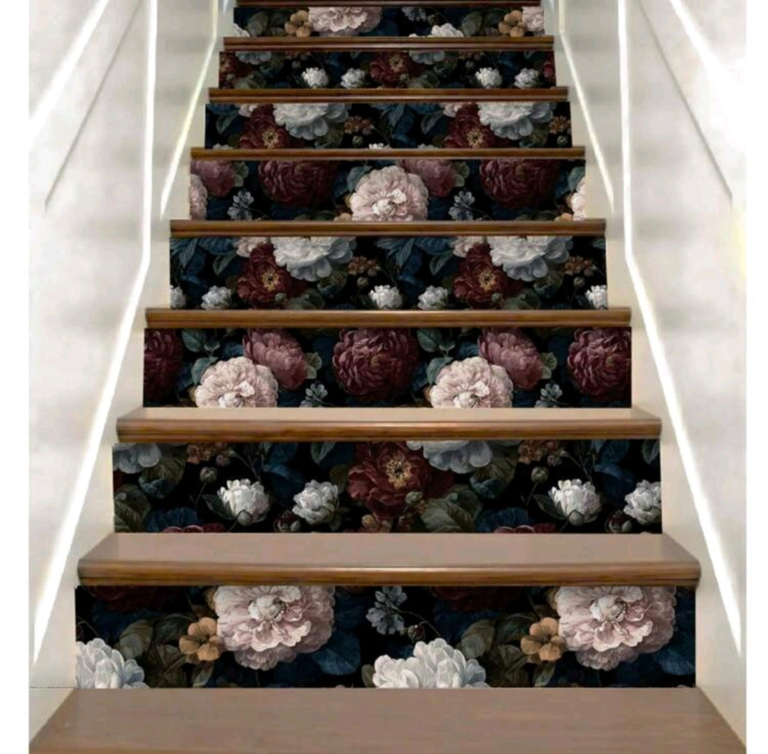 Dark Peony Floral Self-Adhesive Wallpaper | Vintage Luxury Black Floral Wall Covering