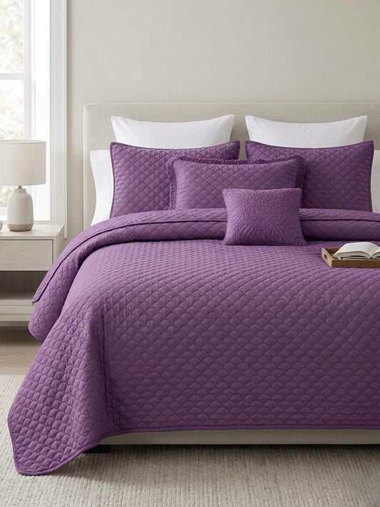 Premium Embossed Oxford Bedspread Set – King Size | 16 Elegant Colours
