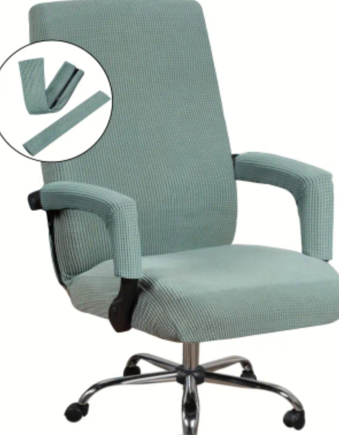 3-Piece Stretch Office Chair Cover Set – Non-Slip Jacquard Cover for Medium & High Back Computer Chairs