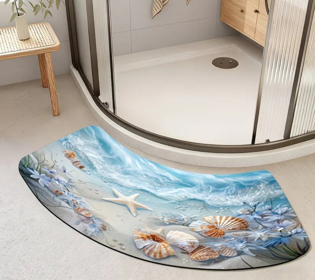 Arch-Shaped Non-Slip Bathroom Mat – Soft, Absorbent & Machine Washable