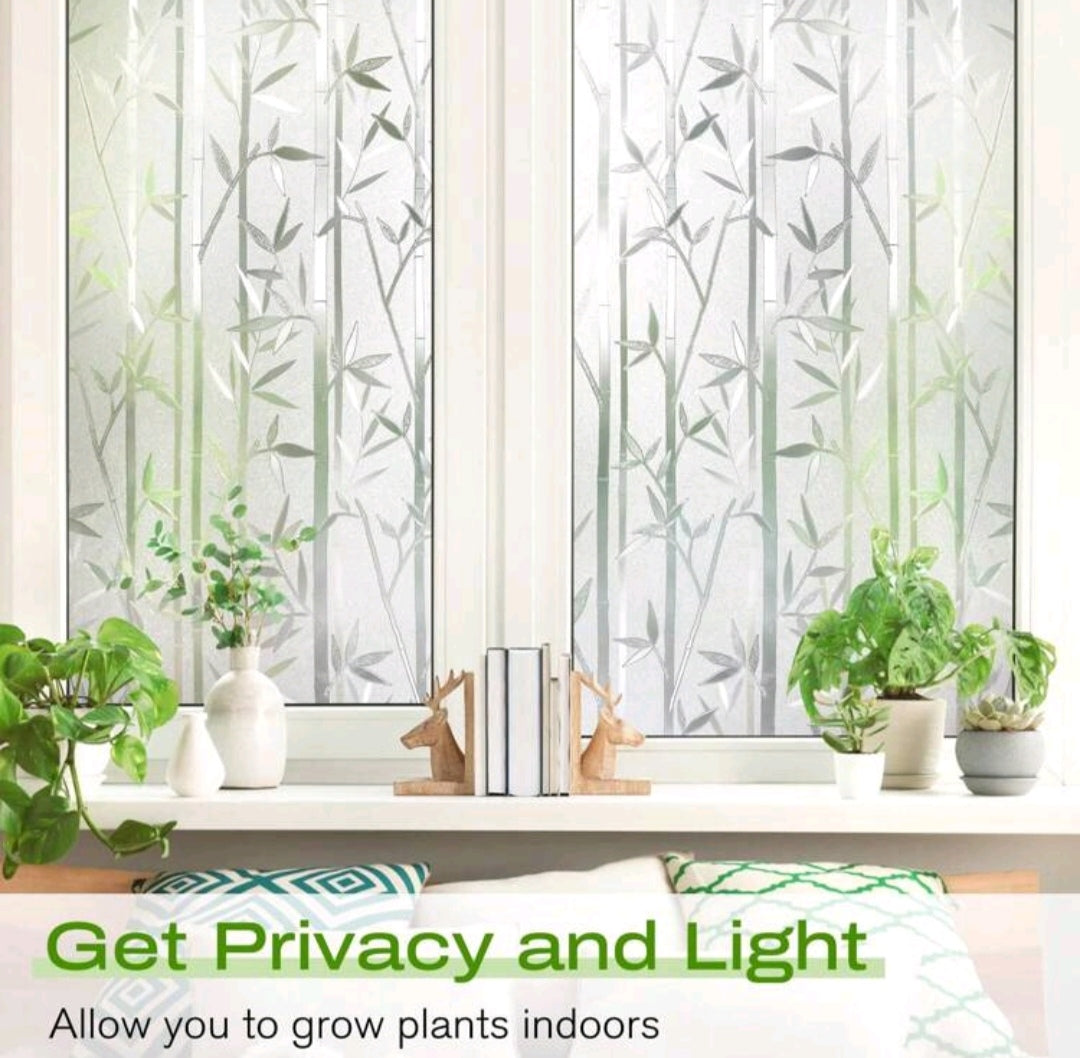 Frosted Privacy Window Film – Static Cling, No Glue, UV Blocking for Glass Doors & Windows