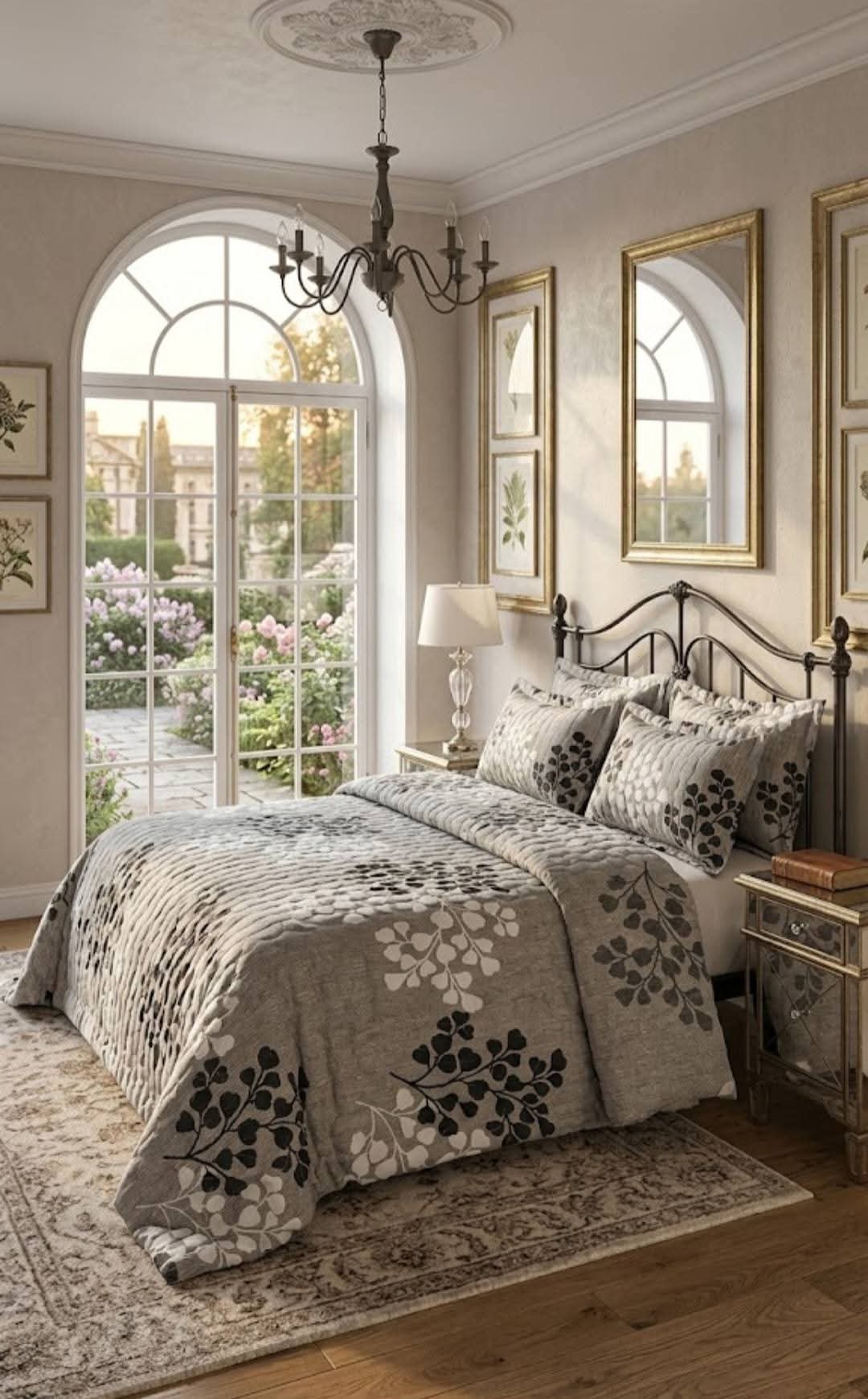 Luxury 5-Piece Cotton Bedspread Set with Floral Print – King Size Bedding Set with Pillowcases