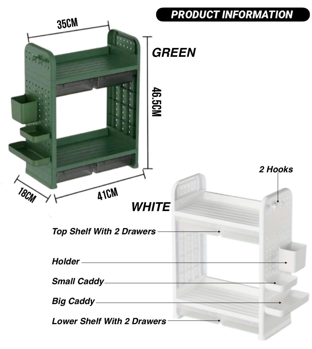 Double-Layer Table-Shelf Countertop Organizer