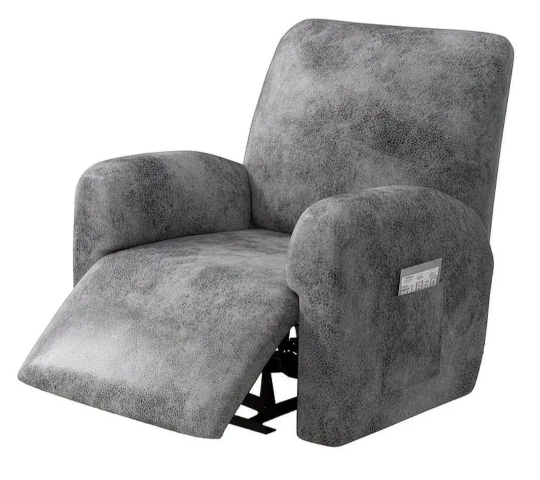 Single recliner chair slipcover washable leather look